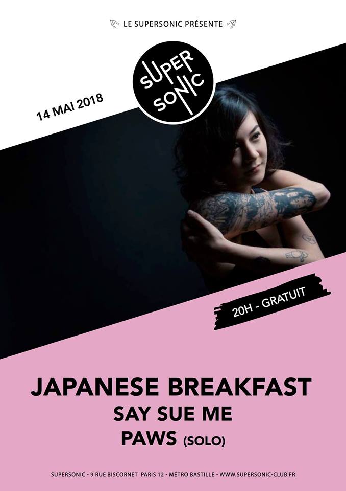 SUPERSONICparis's tweet photo. ⚡Ce Soir ! La belle #indie #pop de Japanese Breakfast (@Jbrekkie), #Indierock de @SaySueMe et Paws (solo) → https://t.co/VJPyPNuU3d https://t.co/5VJBB1UpYf