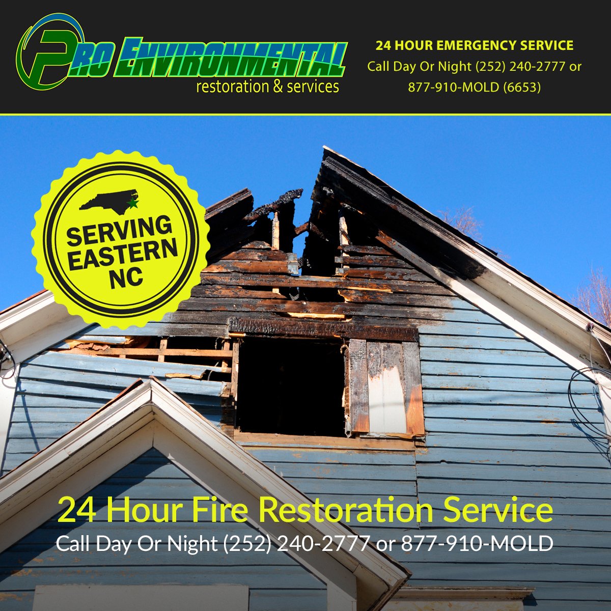 After a fire #ProEnvironmental will first protect areas of the property that were not directly affected by fire or smoke, this is done to help prevent further damages to the property. We proudly serve the #EasternNC #MyCrystalCoast region.