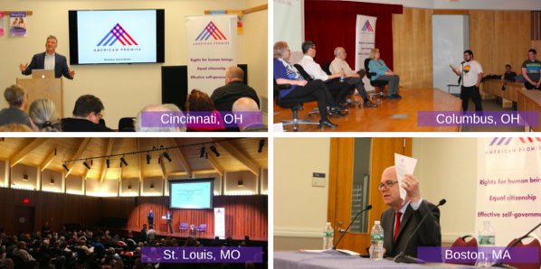 usapromise's tweet photo. The #Writethe28th Amendment project with @acslaw has made stops in MA, MO, OH, with events in DC, CA, CO, and PA on the horizon! This is a national movement to #GetMoneyOut, so get involved! https://t.co/Lg4uy6ITX5 https://t.co/rqpCTRlDUU