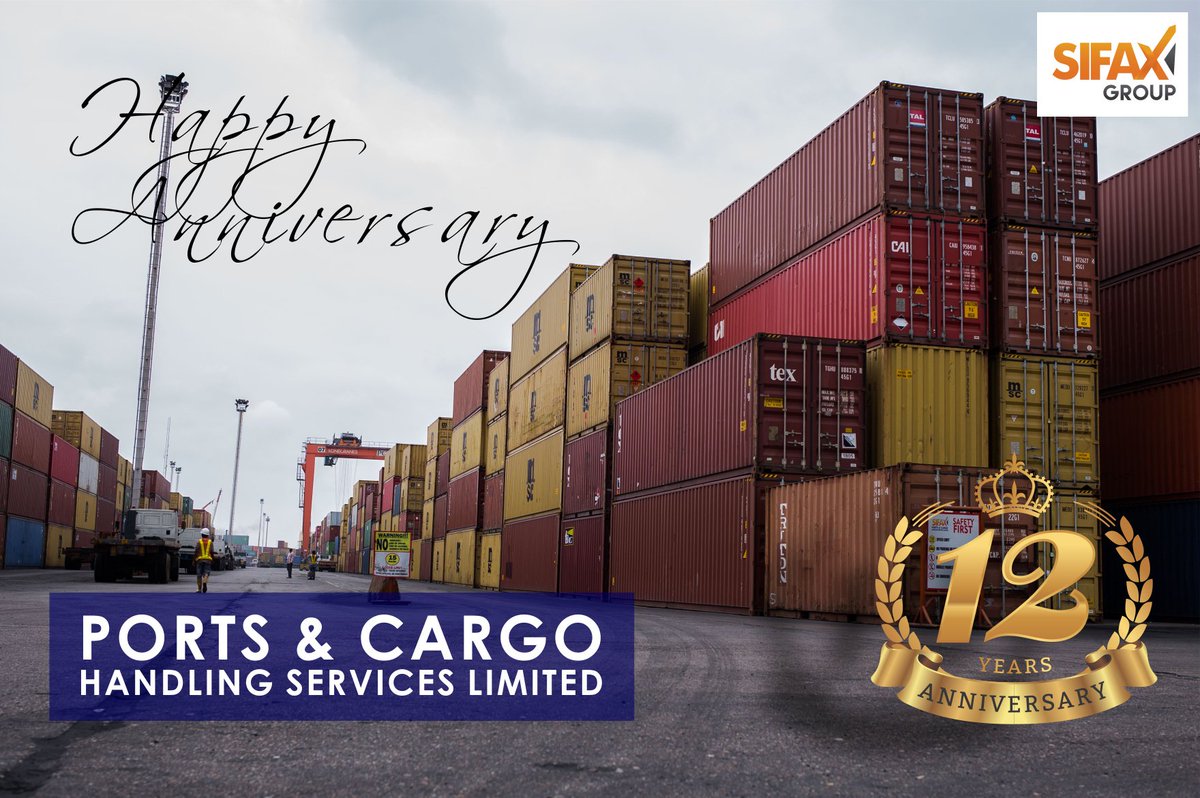 SifaxGroup's tweet photo. The Ports &amp; Cargo Handling Services Nigeria Limited, a subsidiary of SIFAX Group, celebrates 12 years of Ports Concession. It has been an amazing journey and we thank all our stakeholders for being part the success story so far #Portsoperations  #terminaloperations #12years https://t.co/eR6em17l3c