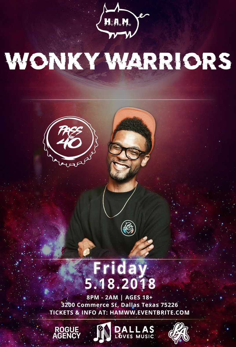 Don't miss Pass The 40, one of our amazing Dallas locals opening up this Friday 5/18 for Jantsen &amp; DMVU at Deep Ellum Art Company!

 🎟️: hamww.eventbrite.com
RSVP: bit.ly/HamWonky