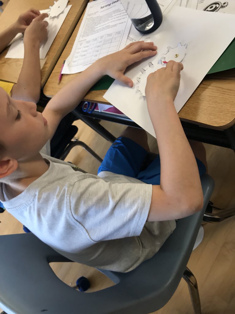 mswhitewrdsb's tweet photo. We are learning about how gears function. Are there different types of gears? What is a gear train? Are there different uses of gears? #learningthroughinvestigation #inquiry @wrdsb https://t.co/lMjYQraynd