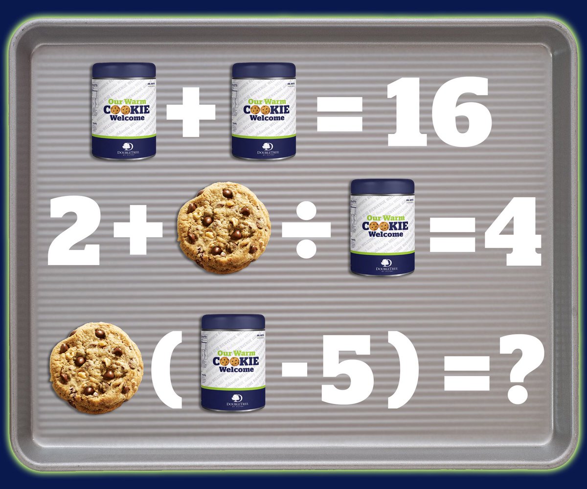 DoubleTree's tweet image. Think you’re a smart 🍪? ✖️➗➖➕🤔