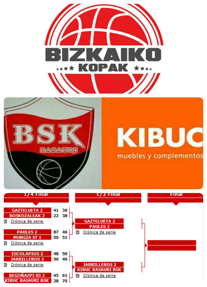 Superada la eliminatoria contra <a href="/begonazpi86/">begonazpi86</a> , disputaremos la semifinal de la Copa B contra <a href="/jarrilleros/">jarrilleros sk</a> . <a href="/BSKBasauriSaski/">BSK Basauri Saski</a> sigue abriendo camino!!! <a href="/BizkaiaBasket/">Bizkaia Basket</a>  #OrgulloBasauri #MadeInBSK