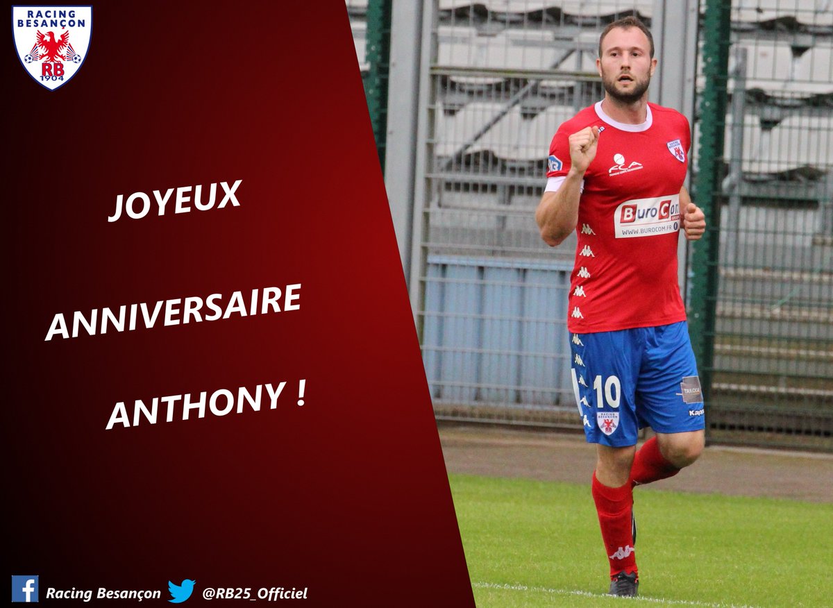 racing_besancon's tweet photo. Un mois de mai plein pour le milieu de terrain Anthony Fori ! 👌
➡ Père d'un petit Maël le 30 avril  👶😍
➡Premier but sous le maillot bisontin le 12 mai ⚽
➡30 ans le 14 mai 🎂
Bravo Antho ! 👍👏 #TousEnRouge #TeamRB 🔴🔵 https://t.co/HxU8Njp2mz