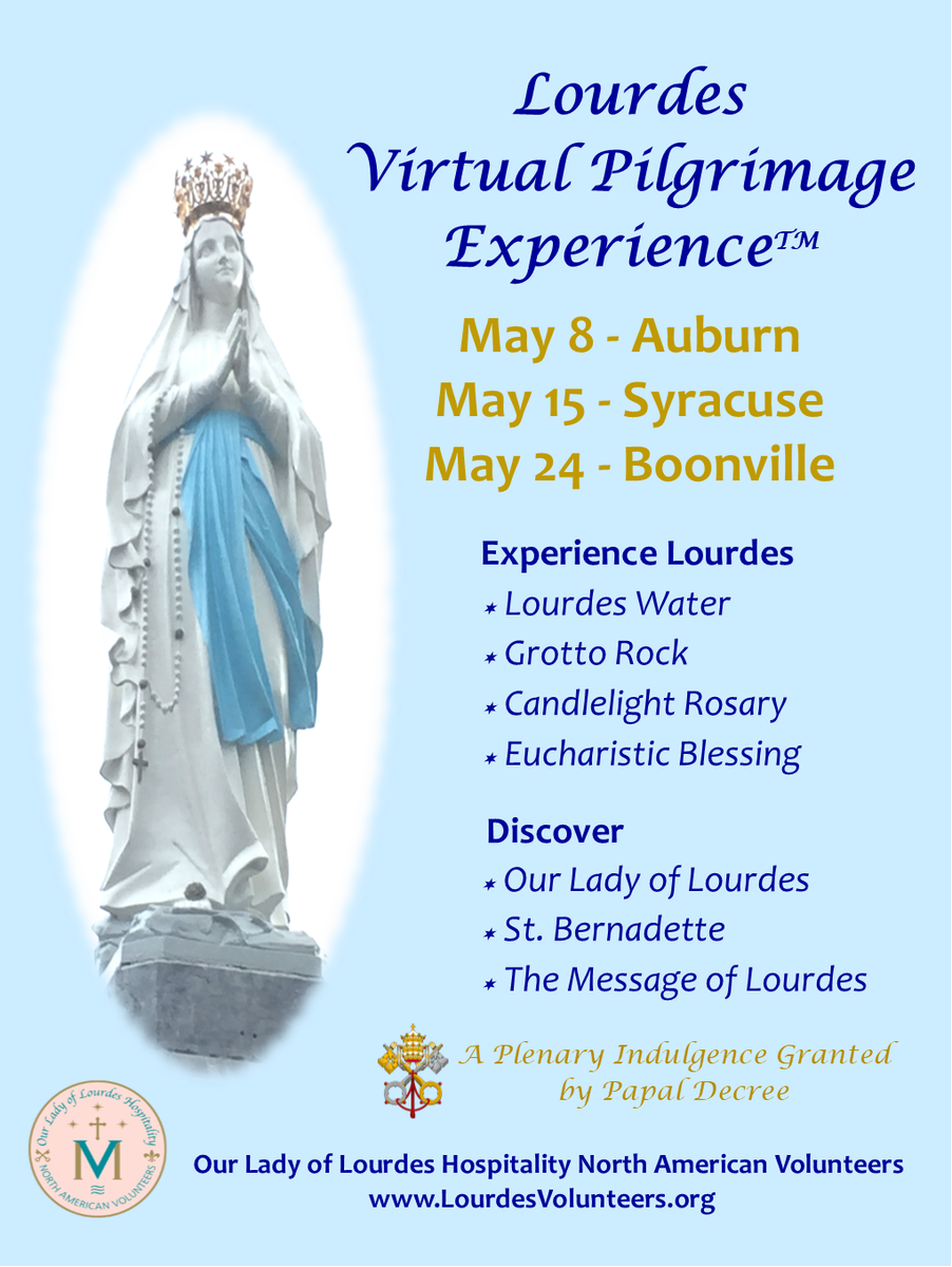 NALVolunteers's tweet photo. @SyrNewTimes @SPECNewsCNY @SyrCatholicSun thanks for sharing news of Our Lady of Hope @SyrDiocese Lourdes Virtual Pilgrimage Experience™ Event 5/15 at 7 p.m. #Blessings https://t.co/1tZxLh26AA