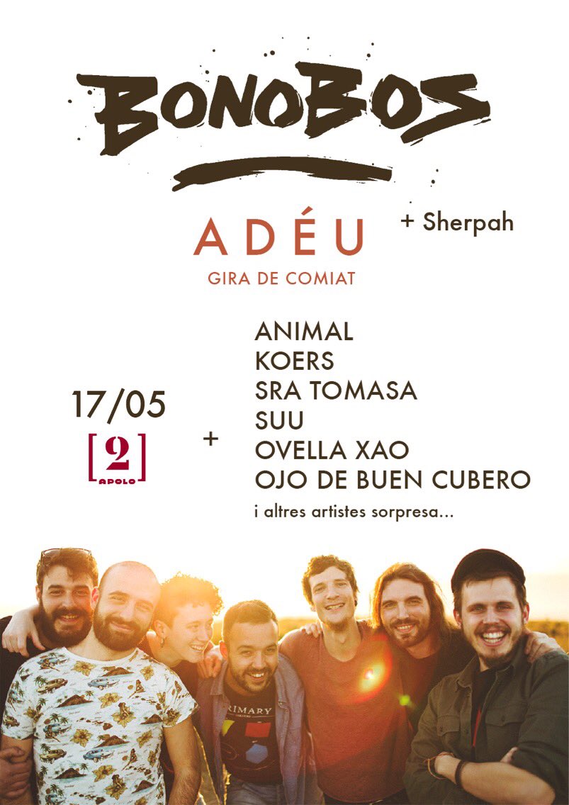 🔥 COL·LABORACIONS DE LUXE PER DIJOUS 🔥

Ells hi seran! Tu?
Compra la teva entrada a:
sala-apolo.com/ca/programacio…

A les 20.30: <a href="/sherpahmusic/">Sherpah</a> 
A les 22.00: Bonobos

Dijous 17 a la @Sala_Apolo [2]!