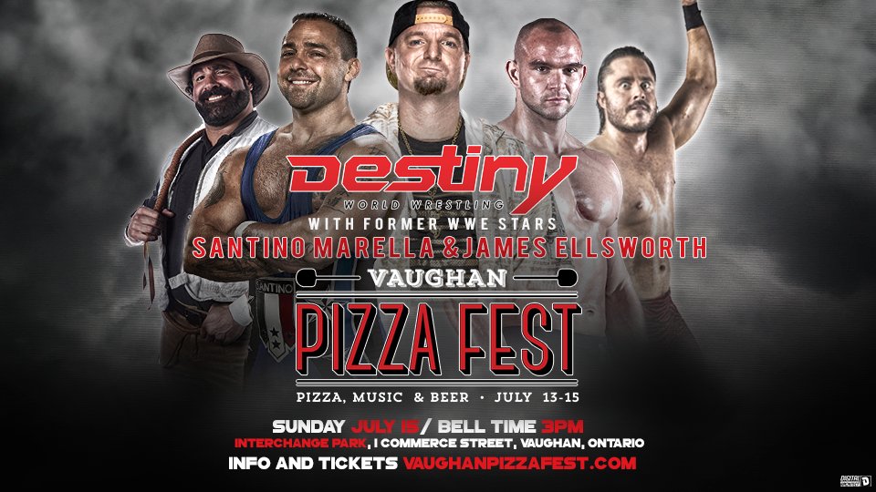 Great News -Destiny is proud to announce it will be part of the huge PizzaFest @allaboutvaughan this year Sun July 15 with specail guests @milanmiracle & @realellsworth plus many more! hope to see some of you great fans for this amazing outdoor festival!