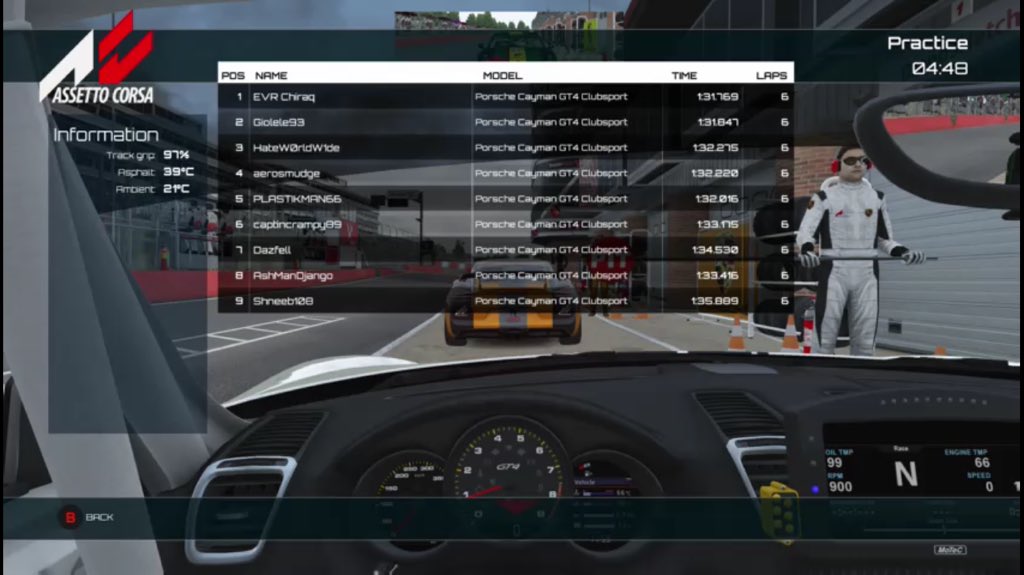 civer505's tweet photo. So just had my first @AC_assettocorsa race on @otl_racing and it was great fun! Enjoyed it very much, friendly community. I can recommend it to anyone who is looking for a relaxed league. The short race was so intense. These Caymans are crazy! #OTL #TeamNoPractice https://t.co/uSGAce2IWy
