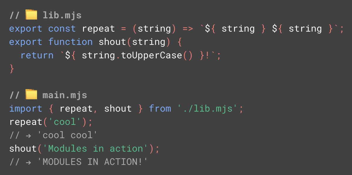 mathias's tweet image. JavaScript modules now work in all major browsers, and Node.js has experimental support!
It’s now possible to run the exact same modules, in the exact same files, both on the web and on Node.js. 🤯