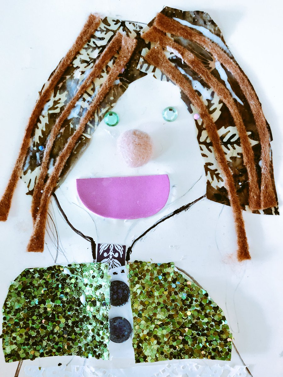 mmeabraham's tweet image. Students continued to explore texture today as they created textured self-portraits using various materials, including felt, pipe cleaners, fabric and gems! 🎨 #VisualArts #ElementsOfDesign #Texture #UGDSB
