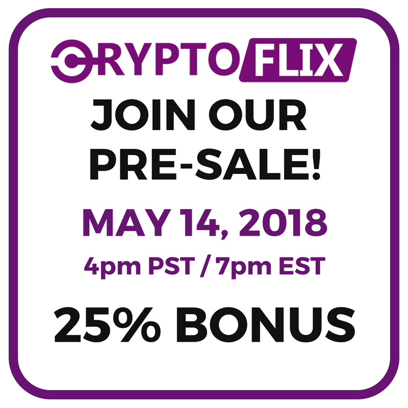 Crypto_Flix's tweet image. Here is the chance to get 25% bonus ONLY during our 24-hour pre-sale on:

May 14, 2018, beginning at 4 pm PST / 7 pm EST

To join our #FLIX #TokenSale just fill out the form at our website ➡️ cryptoflix.io