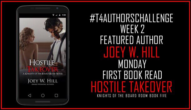 IreneOust's tweet photo. #T4AuthorsChallenge
This week my featured author is @JoeyWHill. The first book of Joey’s I read was Hostile Takeover which introduced me to the world of BDSM I didn’t even know existed. The rest, as they say, is history. #1clickauthor
Hosted by @sototallybex & @CollectorBookBF https://t.co/5kjcKYxTRd
