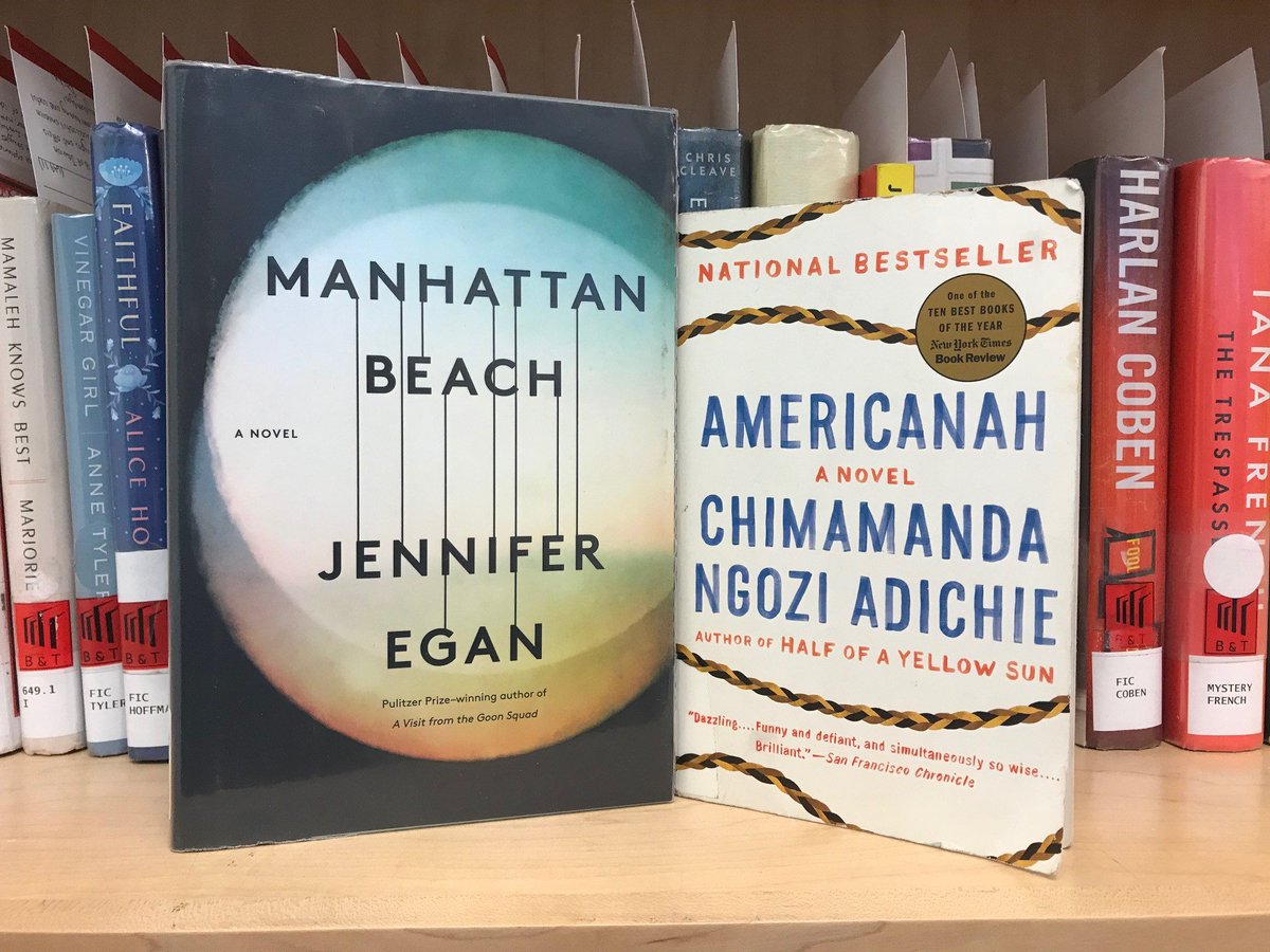 NYPL_KBR's tweet photo. #OnThisDay in 2013 last year's #OneBookOneNY winner, Americanah by Chimamanda Ngozi Adichie, was published! Have you read this year's winner, Manhattan Beach by Jennifer Egan, yet? #OneBookNY #Americanah #ManhattanBeach #StaffPicks #Library #Libraries https://t.co/GbJGvEuucy
