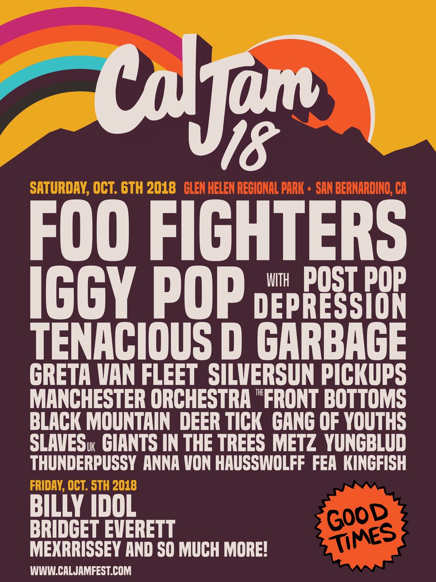 SEE YOU AT @caljamfest! #CALJAM18
caljamfest.com/tickets