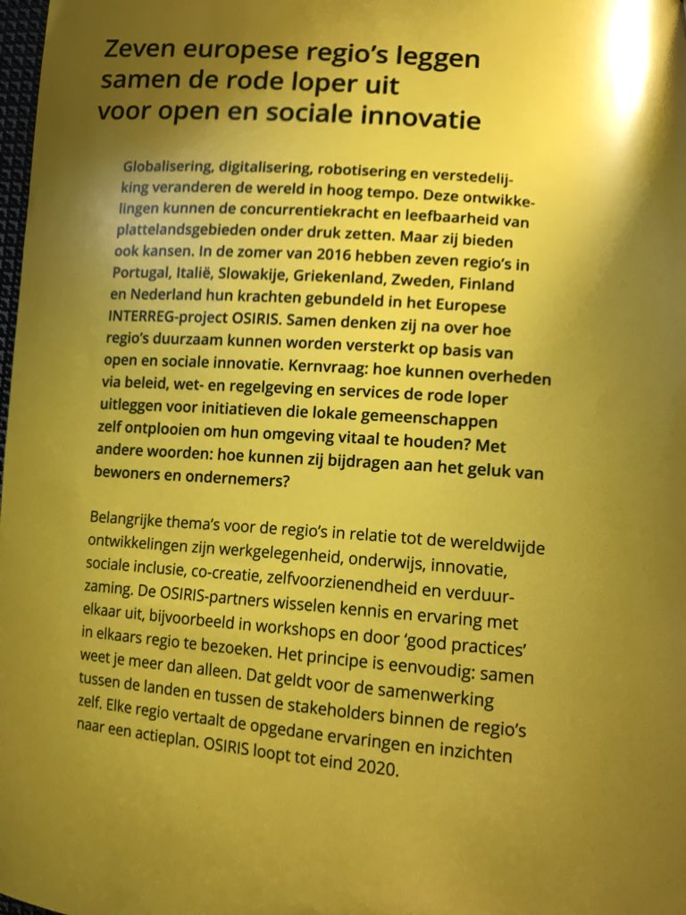 adriaanpals's tweet photo. De komende dagen zitten Bert en ik in Griekenland op uitnodiging van de @ProvDrenthe om deel te nemen aan het Osiris interreg programma.
Samen nadenken hoe regio’s duurzaam versterkt kunnen worden op basis van open en sociale innovatie!
#osiris #socialeinnovatie https://t.co/oOKbozEE6E