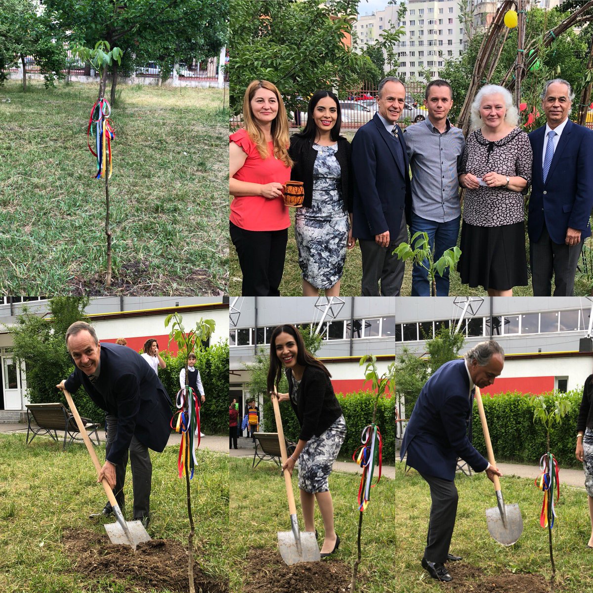 EmbaMexRum's tweet photo. Președintele #ComPolExt @VictorGiorgana @Mx_Diputados și Amb @ordorica_g au vizitat #ȘcoalaMexic #București și au plantat #CopaculPrieteniei 🇲🇽🇷🇴#EvenimentCultural #CooperareAcademică #ValoriComune #Educație #DrepturileCopilului https://t.co/dl4ViXBsIq