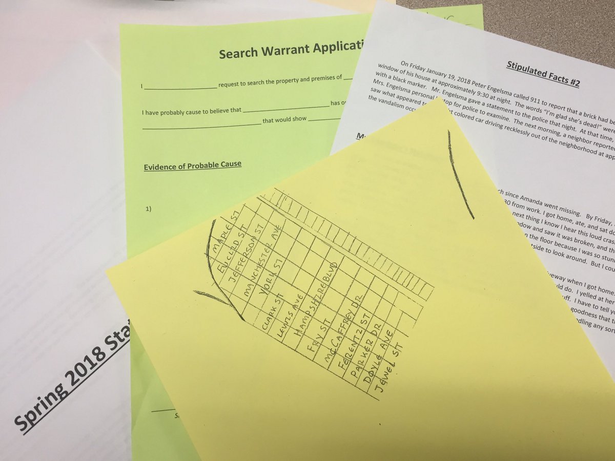 Search warrants, clues, and maps oh my!  A great mystery is afoot in Criminal Justice 2. <a href="/ChaskaHawks/">Chaska High School</a> <a href="/ISD112/">E Carver Co Schools</a>