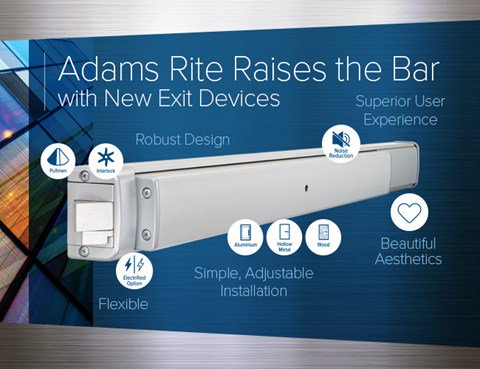 AdamsRite's tweet photo. We got the gold! Our new EX89 Pullman Rim Exit Device won a Gold Govie at #ISCWest2018, and @SecDotWorld shares all about it! #MondayMotivation https://t.co/PAoDIH5pOn https://t.co/rZ2DiWSnp9