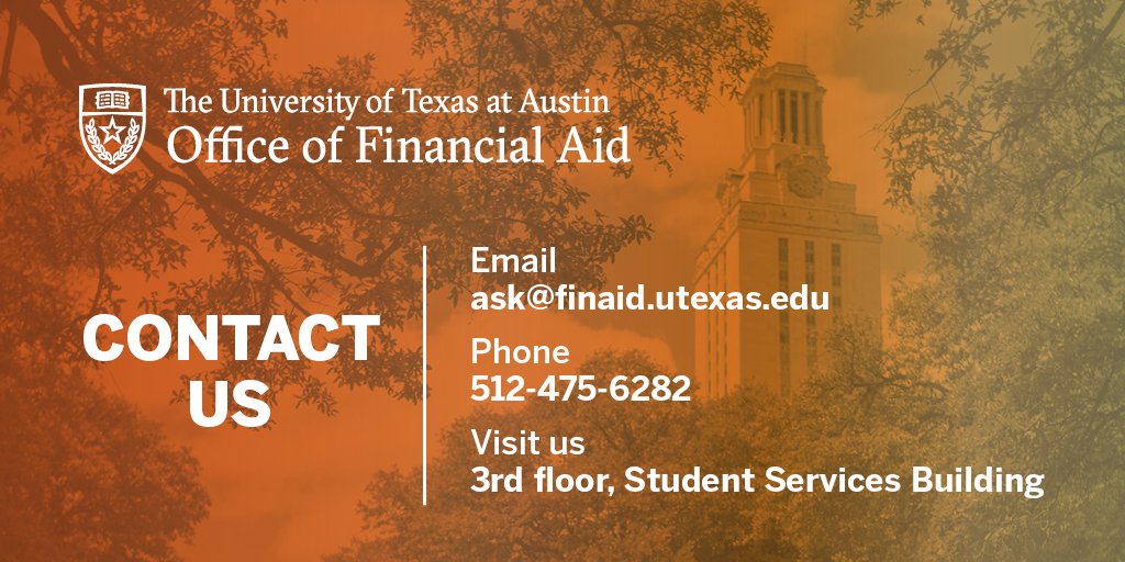 Happy last week of the semester Longhorns! We're open all week, so contact us to get your financial aid questions answered before summer break.