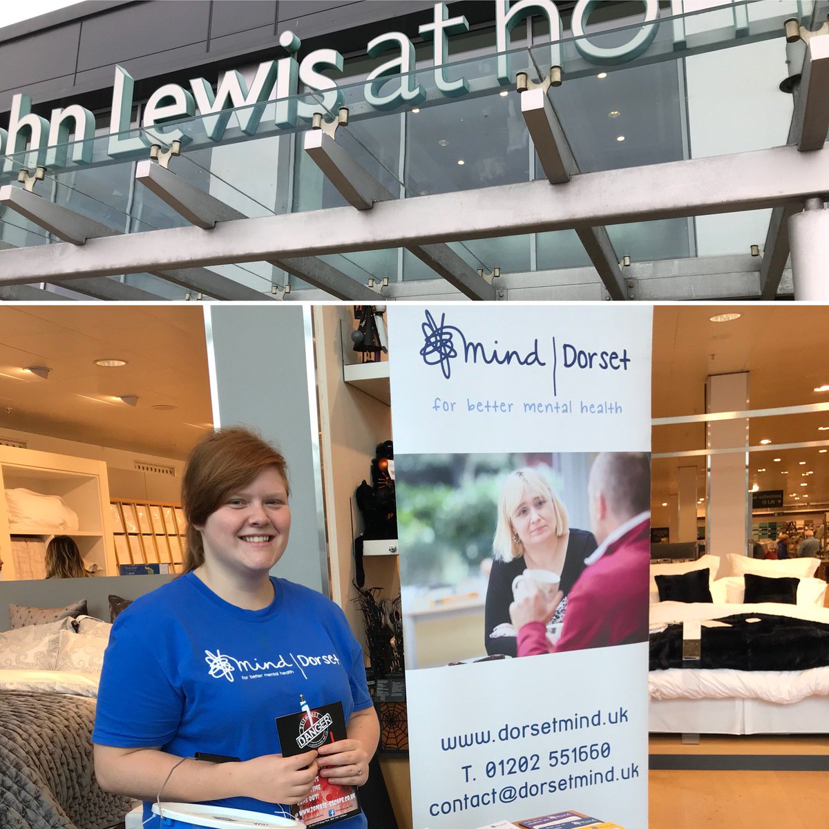 DorsetMind's tweet photo. Tomorrow weβre #bucketcollecting at @johnlewisretail in #Poole for #MHAW18Dorset . Weβll be raising #mentalhealth awareness instore. Weβre w/. a student who is on placement, so come & say hi. We want to #starttheconversation & make it as normal as talking about #physical health https://t.co/hvNkSMH9Kd