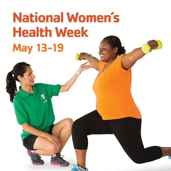 ymca's tweet photo. National Women’s Health Week is the perfect time to take steps towards improving your well-being through diet and fitness changes, kicking bad habits, and making sure you schedule preventive screenings with your healthcare providers. #HealthyLiving https://t.co/GIbXQHgXME