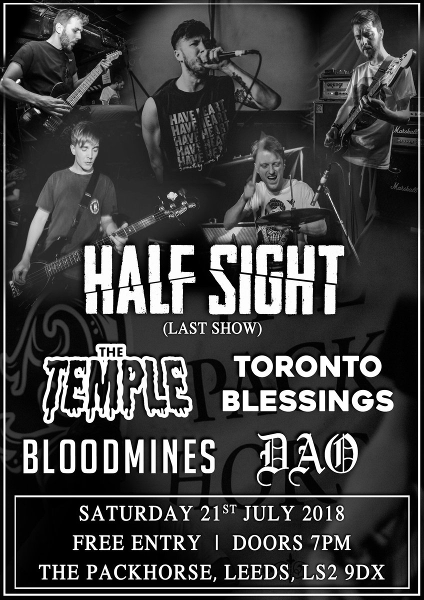 We didn't want to call it a day without playing one last show! Saturday 21st July at The Packhorse in Leeds, with our friends The Temple, Toronto Blessings, Bloodmines and DAO 

Come and get emotional with us...

facebook.com/events/7998250…