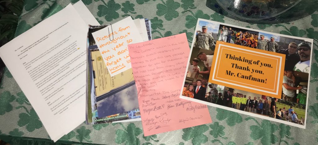 thecurrentcyhs's tweet photo. Recently, members of The Current put together a care package for Mr. Caufman with some encouraging messages and tasty treats. Thank you to everyone who donated or helped out 🐾🇱🇷😊 #centralizedlove https://t.co/qvQ6G7eZfE