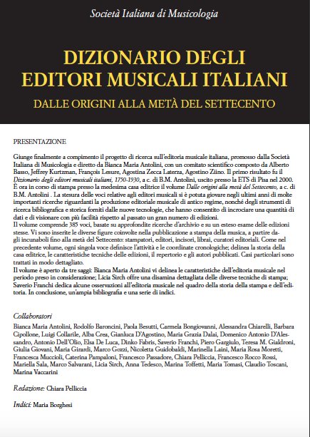 SIdMmusicologia's tweet photo. Save the date! #Bologna 19 maggio, #Museo della #Musica. Conversiamo attorno al nuovo volume del Dizionario degli editori musicali italiani, dalle origini alla metà del Settecento. #Twiperbole #eventi #wunderkammer https://t.co/zuxaCsTgQT https://t.co/0zJuJndAyB