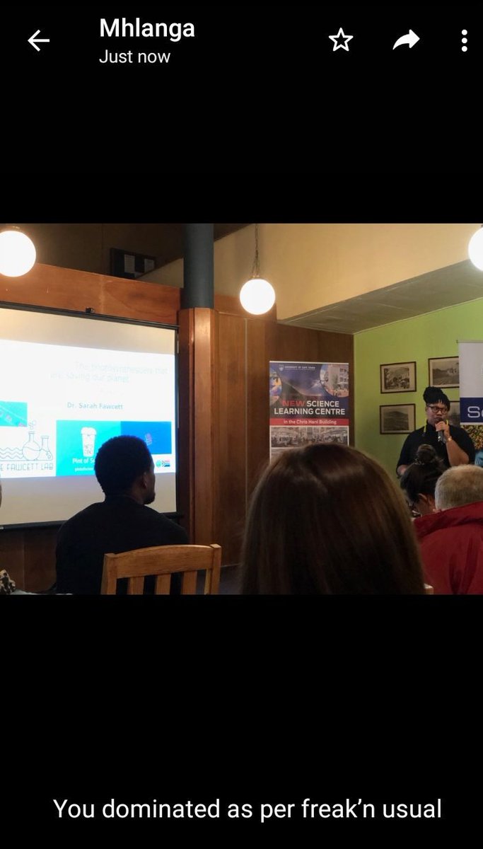 Kolie_Yola's tweet photo. My friend, Mhlanga had this to say about my #PintOfScience2018 talk. *weep* https://t.co/vez9jLq7JW