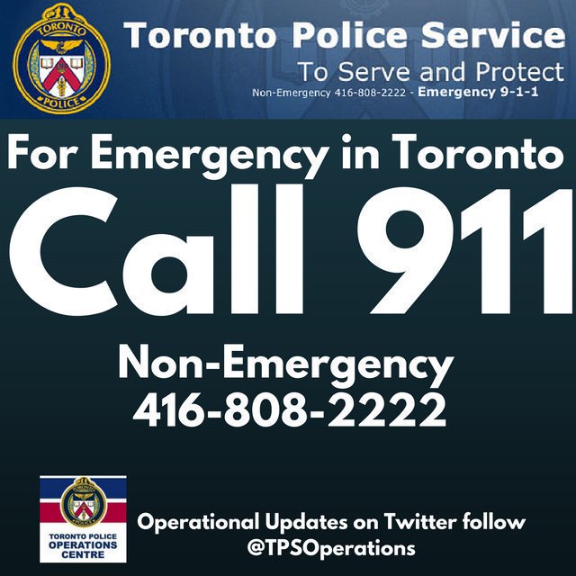 Emergency in Toronto call 911