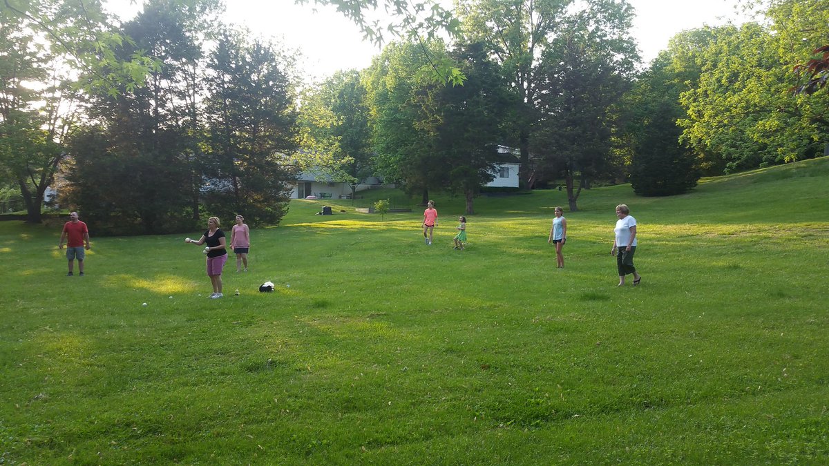 We brought back the original mothers day tradition, family wiffle ball game.