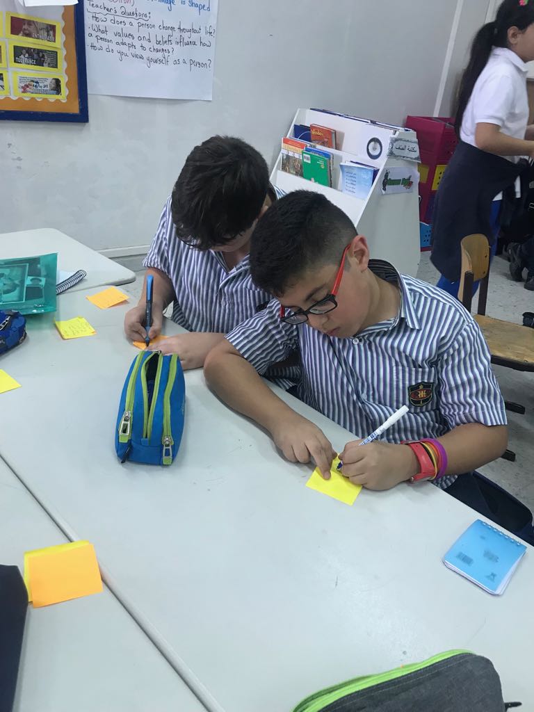 RHHS_Elementary's tweet image. Grade 5 learners observing various pictures and reflecting on them using #see_think_wonder strategy #self_image #who_we_are #provocation