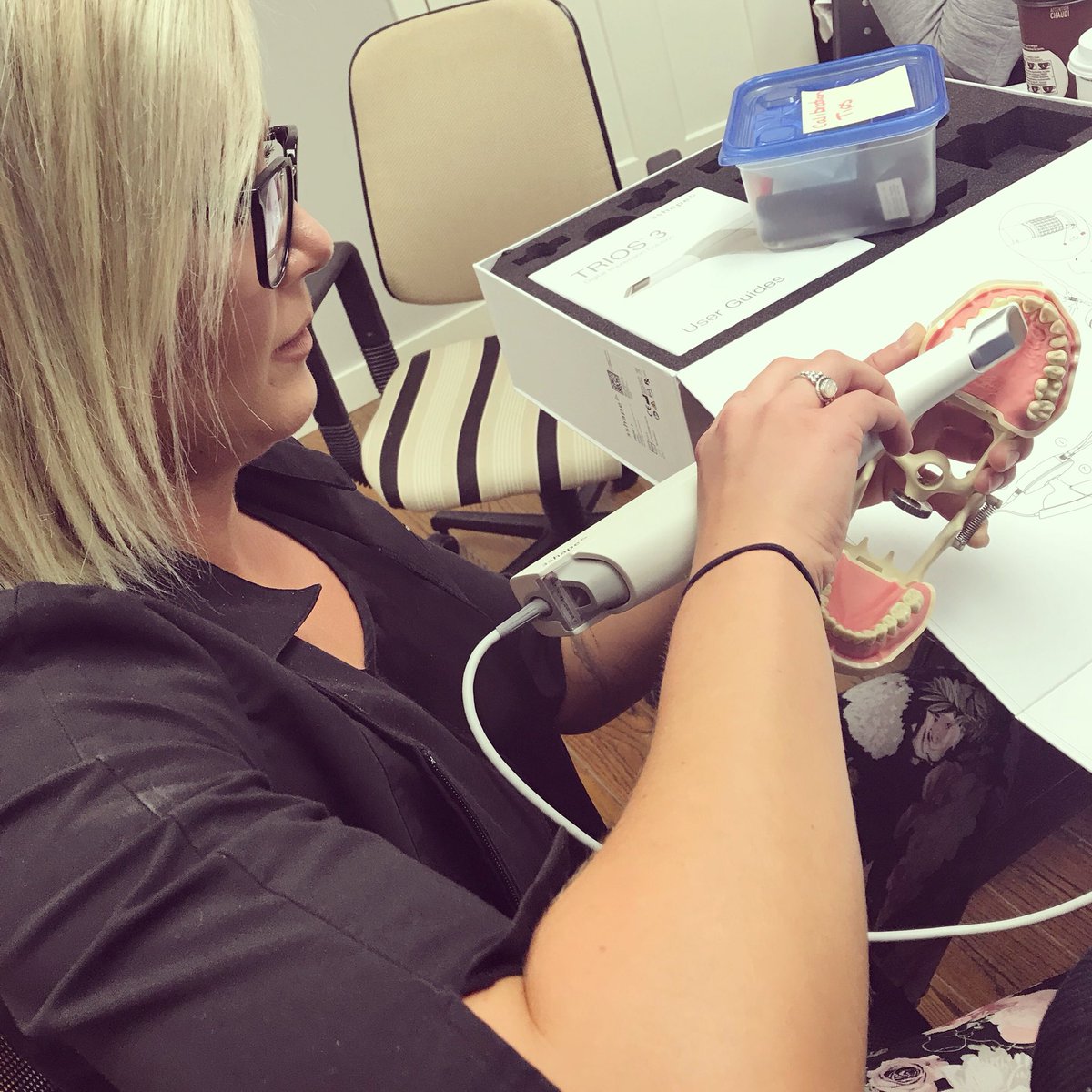 We are learning all about intraoral scanning with the @3shape Trios 3! We are very excited about the future of digital dentures!