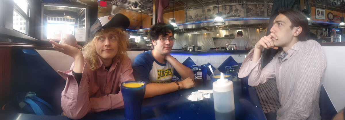 KurtKohlstedt's tweet photo. Pre-flight dining with @SeanReal and the band #radiotopialive https://t.co/xlY3n8idpZ
