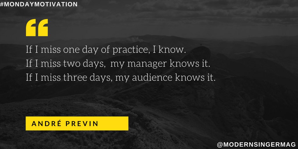 Modern_Singer's tweet image. Make sure the audience never knows by hitting that practice room!
#modernsingermag
#MondayMotivation
#quoteoftheday 
#inspiration 
#goandtakeit 
#practicemakesperfect