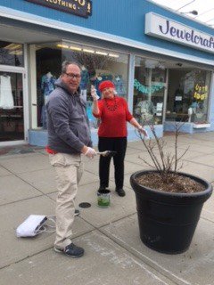 Baybridge Clubhouse Members help get our Main Street planters ready for the flowers that are on their way! #hyannismainstreet
