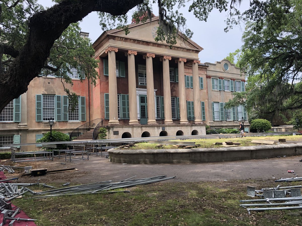 CofC's tweet photo. The @CofC Spring Commencement stage may be coming down, but the memories created here will last a lifetime. #cofc2018 https://t.co/9agw2HRPEM