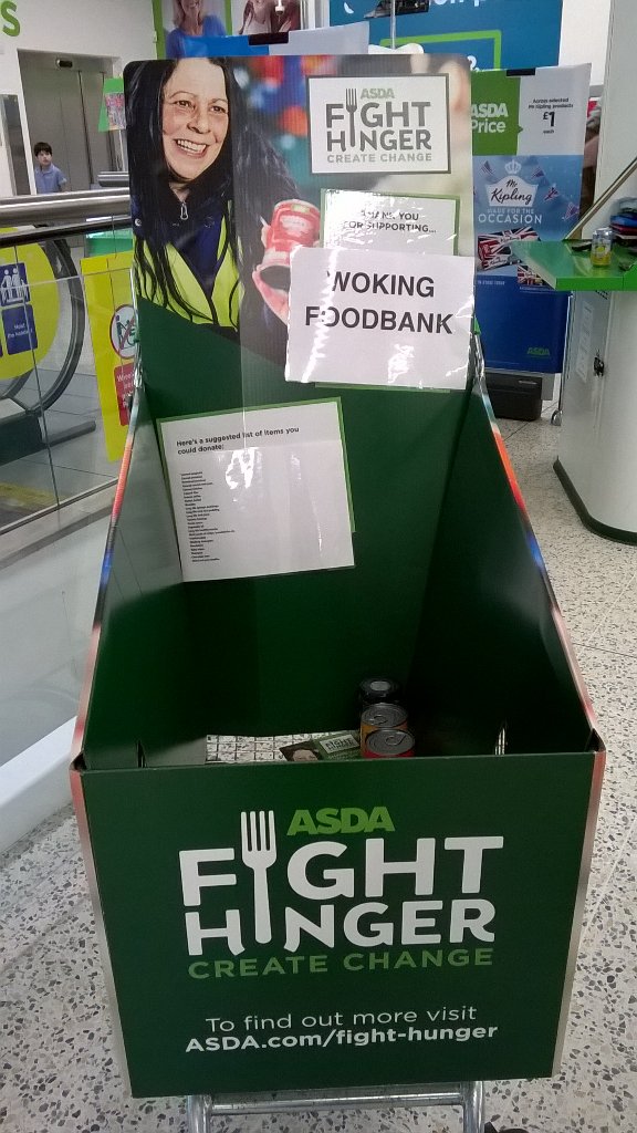 Trolley instore for Woking foodbank #fighthungercreatechange