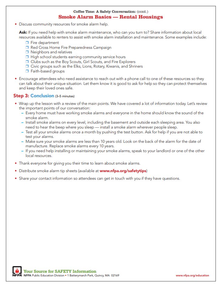 Working smoke alarms save lives and give people time to escape if there is a fire - whether it's a home or rental property. This article from the <a href="/NFPA/">NFPA</a> outlines smoke alarm information to help keep you safe.