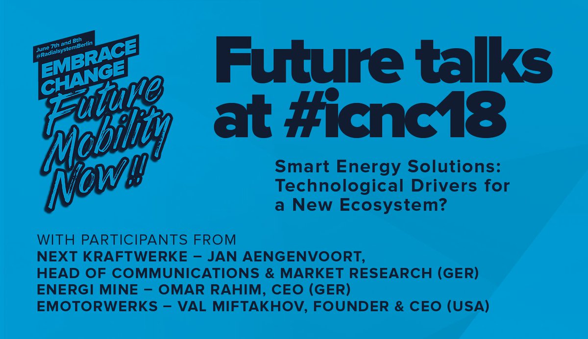 .#blockchain, #virtualpowerplants, #smartcharging & more: We'll take a look into the smart energy ecosystem at the #icnc18 on June 8. @Next_Kraftwerke @EnergiMine & @eMotorWerks.

intercharge-network-conference.com/agenda/