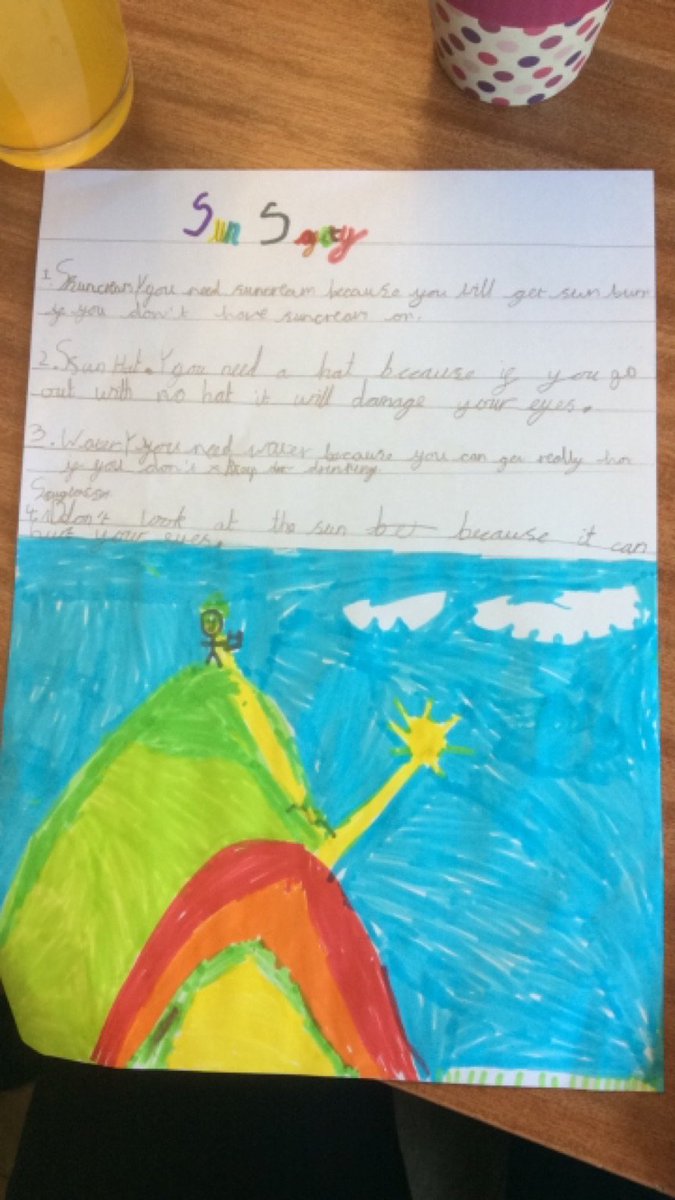 RibbleDrivePrim's tweet photo. In science, we have been learning about sun safety as part of our work on light. We have made posters giving advice about staying safe in the sun. https://t.co/y1OwtMWJwu