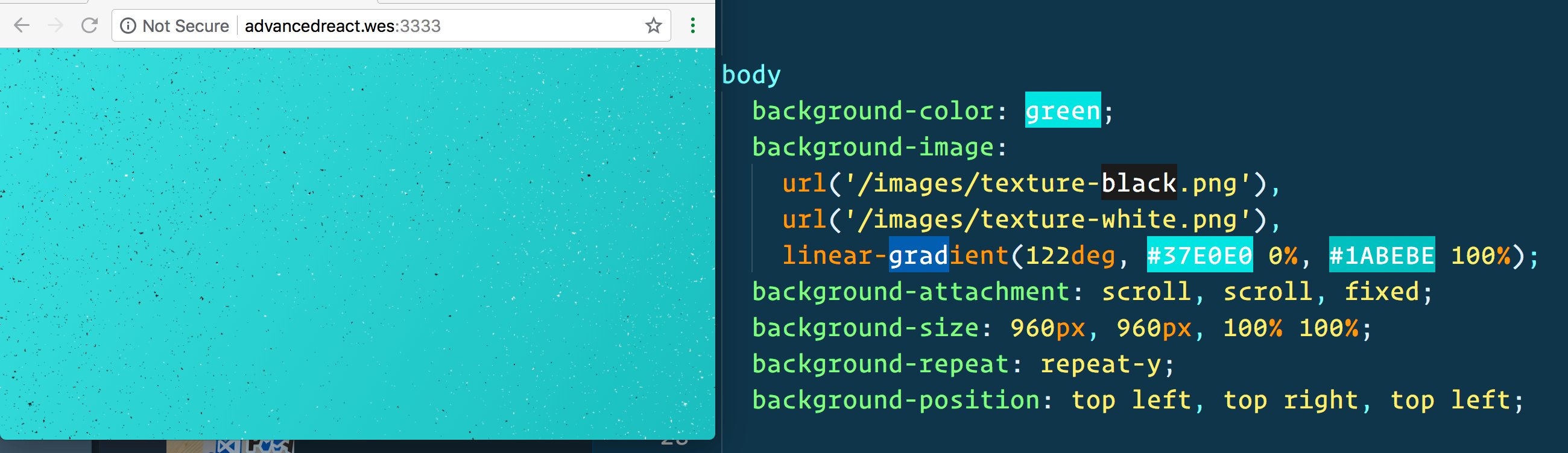 Wes Bos on Twitter: "🔥 All CSS background properties can take multiple values - for layering colours, gradients and textures https://t.co/kfiTpekvag" / Twitter