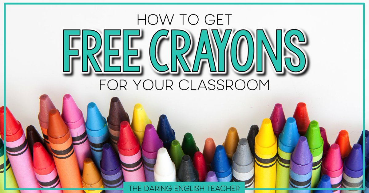 TPT_Official's tweet photo. "I’ve got crayons. I’ve got hundreds and hundreds of crayons, and I got them all for free." {by The Daring English Teacher on the #TpTBlog} https://t.co/SXCbi1NRBH https://t.co/z7eT4A40dc
