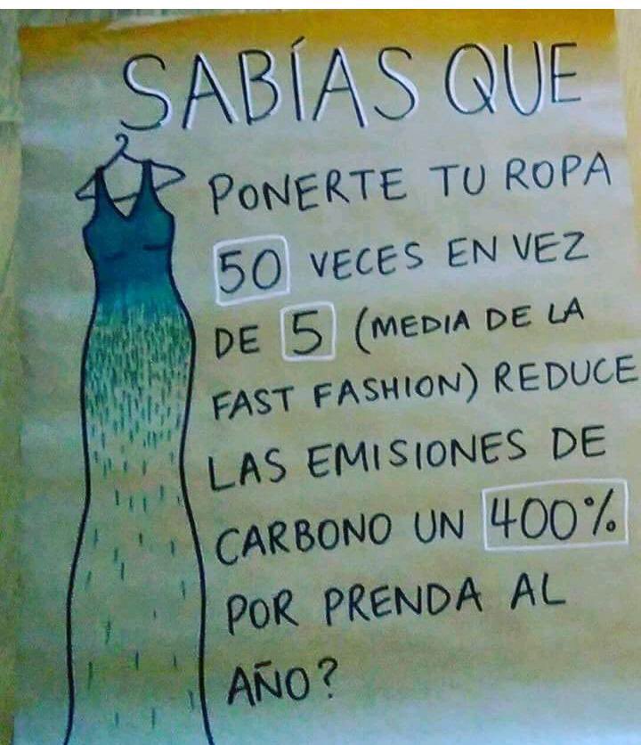 julietav's tweet photo. Usemos más veces nuestra ropa. ¡¡Compremos menos!! Millones de litros de agua y toneladas de emisiones tóxicas hacen falta para producirla. 
¿Hace falta estar a la moda todas las semanas? https://t.co/qcC3nAIkOV