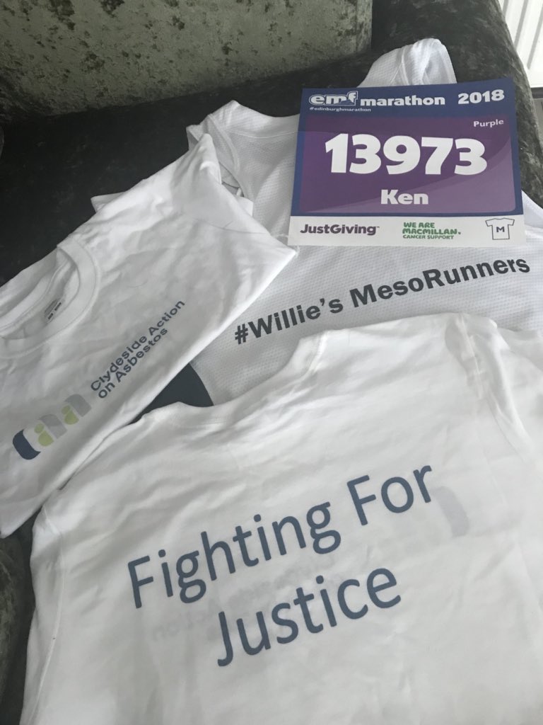 Wmesorunners's tweet photo. Number 13973 belongs to @KenKjd  Ken(a son-in-law of Willie) is well past his sell by date when it comes to marathons but figures he’s got one last full one in him, if his knees hold out long enough, and @caamesoscot are a brilliant charity to raise money for. #Mesothelioma https://t.co/FgOti0LJoK