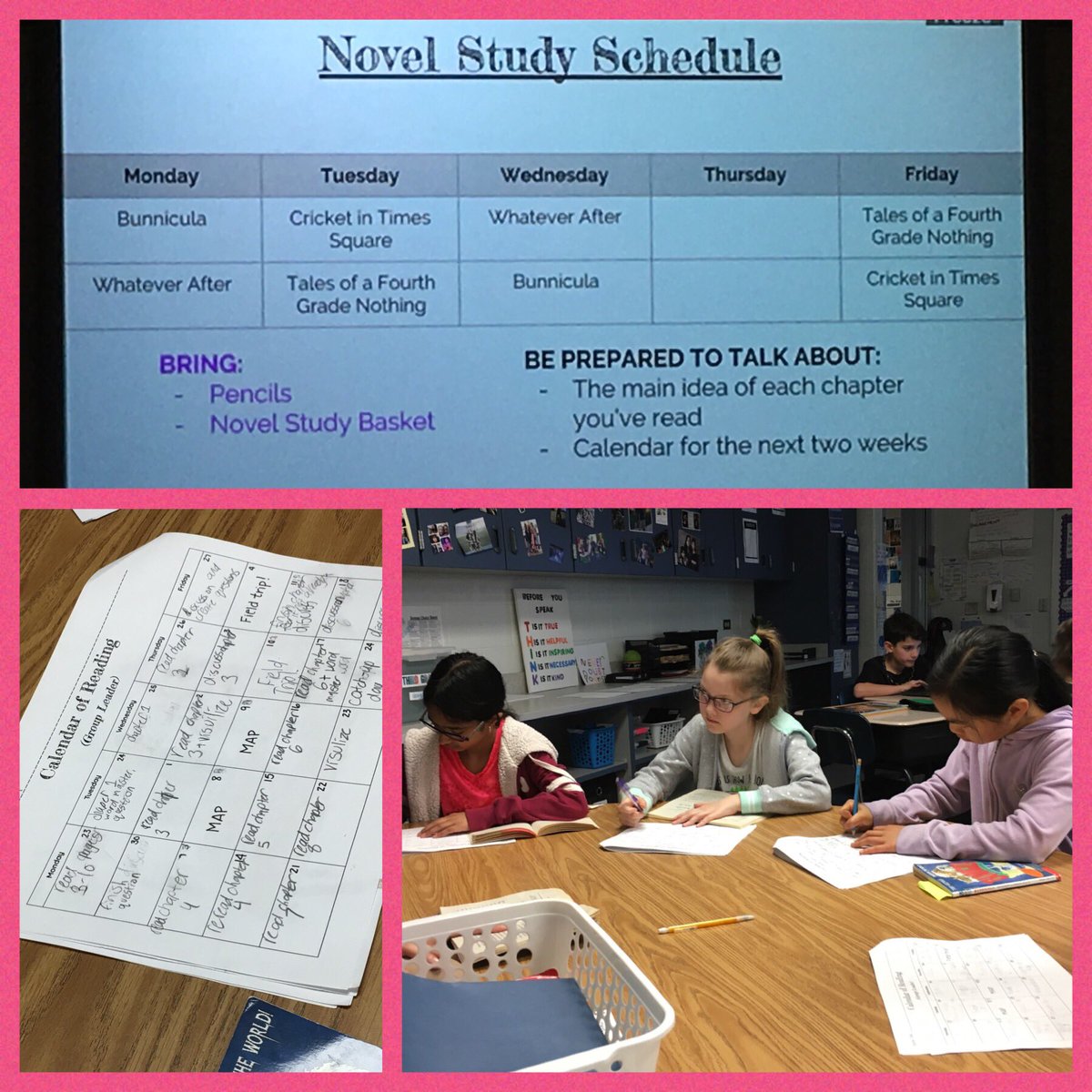 ChristieELA's tweet photo. 3rd graders discuss books and set reading calendars for their novel study groups in @A_Gregory3 classroom! #d60learns https://t.co/EU6I8kjiZu