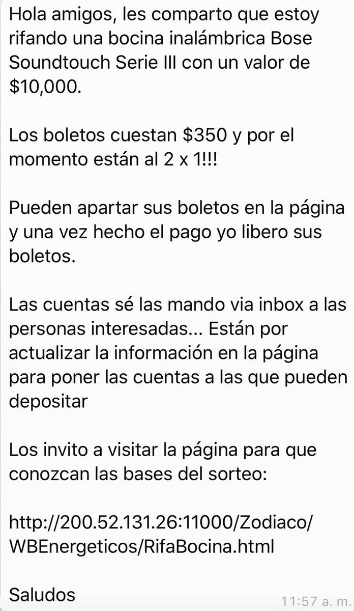 Hola amigos, les comparto que estoy  rifando una bocina inalámbrica Bose Soundtouch Serie III con un valor de $10,000.

Los boletos cuestan $350 y por el momento están al 2 x1!

apartarten sus boletos en la página y una vez hecho el pago yo libero sus boletos.

inbox  100% seguro