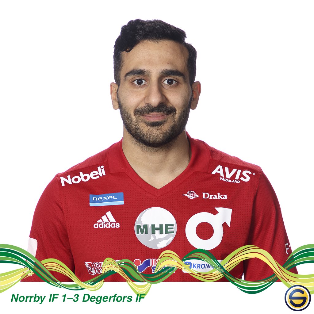 SuperettanSE's tweet photo. Sargon Abraham slog till med ett hattrick när hans @degerforsifoff vann med 3-1 borta mot @NorrbyIF i kvällens enda match i #Superettan. #NORDIF https://t.co/CCuOVIss5g