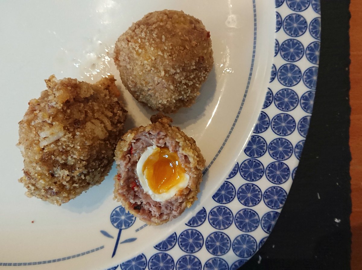 Tried <a href="/watergofarm/">@watergofarm</a> quail eggs for the first time from @DerbyFA this week (Food Assembly description was too good to miss) and using pork from my mums farm made mini scotch eggs!! Amazing. #eatlocal #buylocal